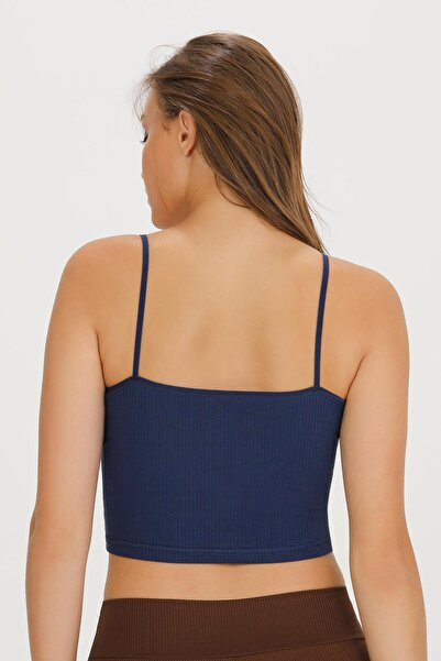 Sensu Kadın Fitilli Kumaş İp Askılı Crop Büstiyer - CROP120