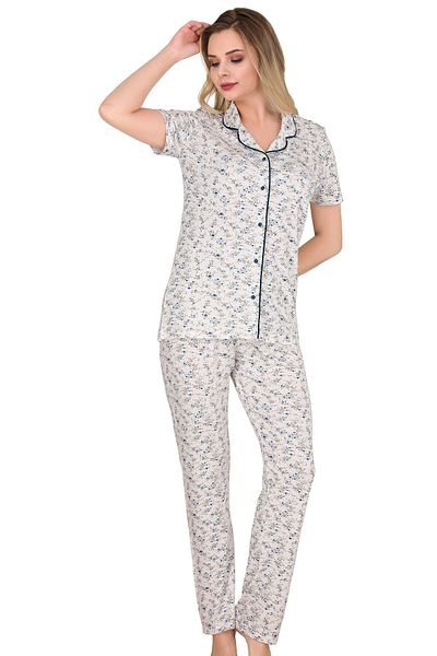 Sensu Pj3005 Set de pijamale cu mâneci scurte și nasturi pentru femei