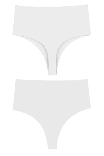 Sensu Жіночі стринги з високою талією з лазерним вирізом, комплект з 3 штук Kts5002