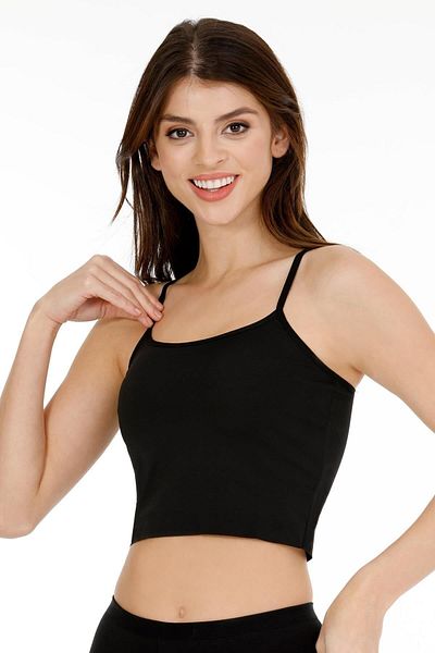 Sensu Women's Rope Strap Cotton Crop Bustier - Bst1015