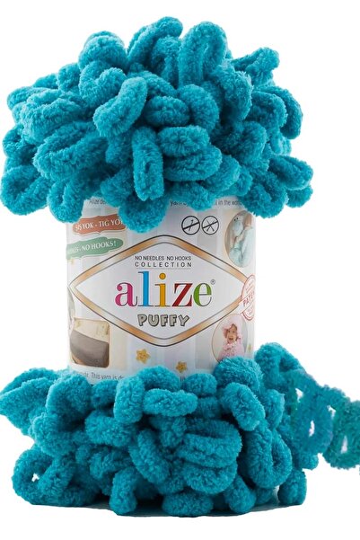 Alize PUFFY 16 BATTANİYE YELEK DEKORATİF İPLİK 5 YUMAK ELDE ÖRÜLEN ÖRGÜ İPİ