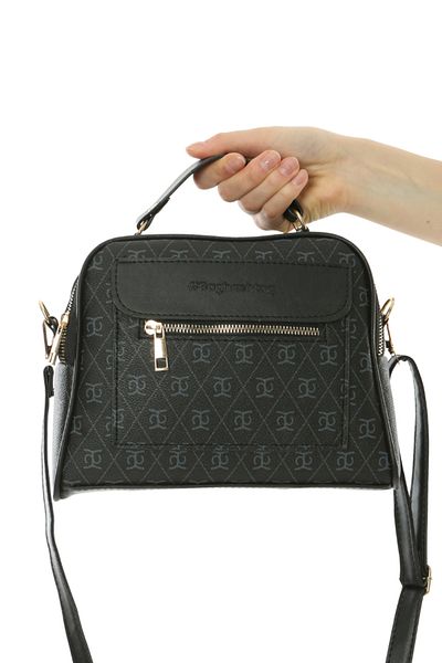 Baghashtag Black Leather Bag - Business Style, 3 Pockets and Lined