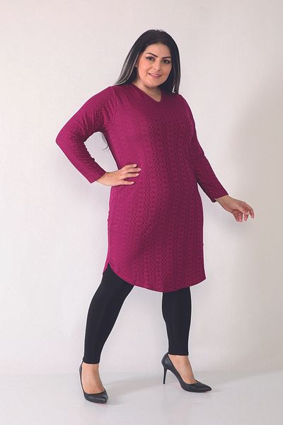 Şahbaz Plus Size Asymmetrical Tunic