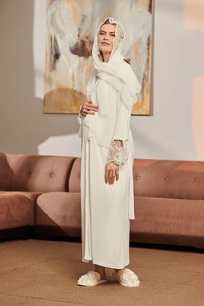 By Mecit Pijama By Mecit 1924 Maternity Pajamas, Nightgown, Dressing Gown Set with Shawl Gift