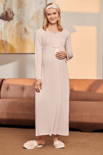 Mecit Pijama By Mecit 1924 Σετ πιτζάμες εγκυμοσύνης, νυχτικό, ρόμπα με δώρο σάλι