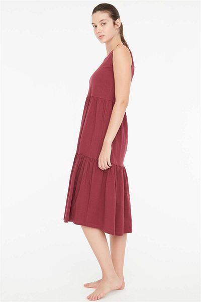 Mod Collection Rochie prune cu maneci zero pentru femei 3c8t8n4