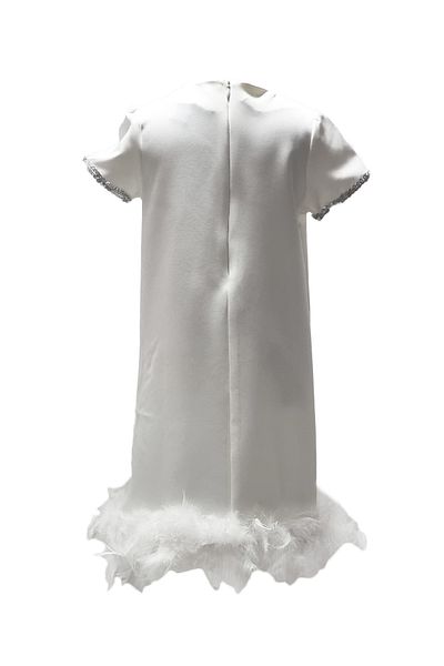 Mashotrend Feathered Hemline Evening Dress - Girls' Dress - Girls' Evening Dress - Kids' Evening Dress