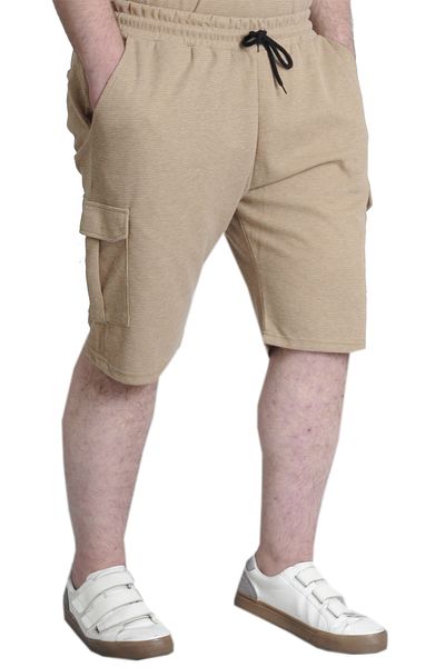 ModeXL Mode Xl Plus Size Men's Shorts Cargo Pocket Waffle 23500 Beige