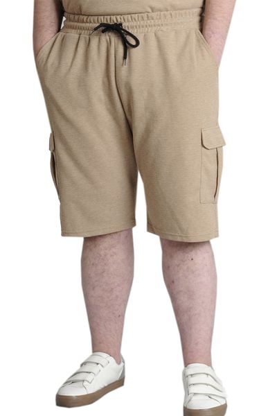 ModeXL Mode Xl Plus Size Men's Shorts Cargo Pocket Waffle 23500 Beige