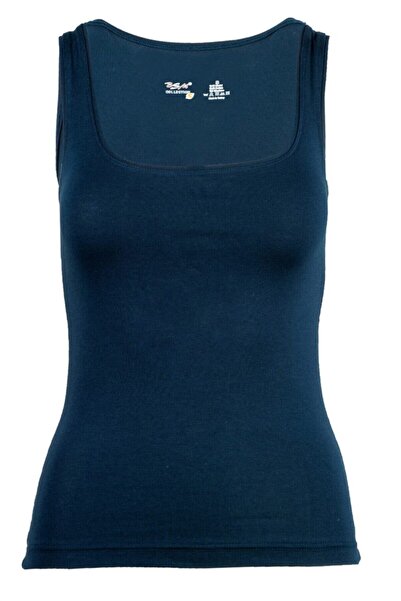 BSM Women's Navy Blue Modal Cotton Soft Breathable Thick Strap Tank Top