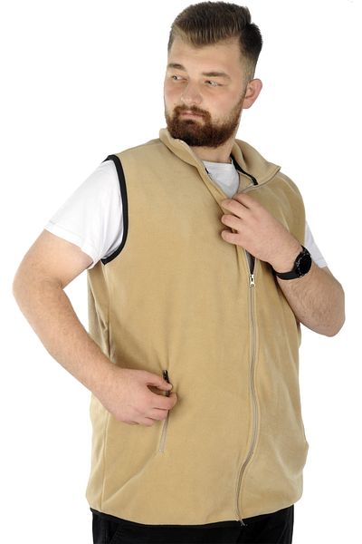 ModeXL Mode Xl Ανδρικό φλις γιλέκο με φερμουάρ 22549 μπεζ