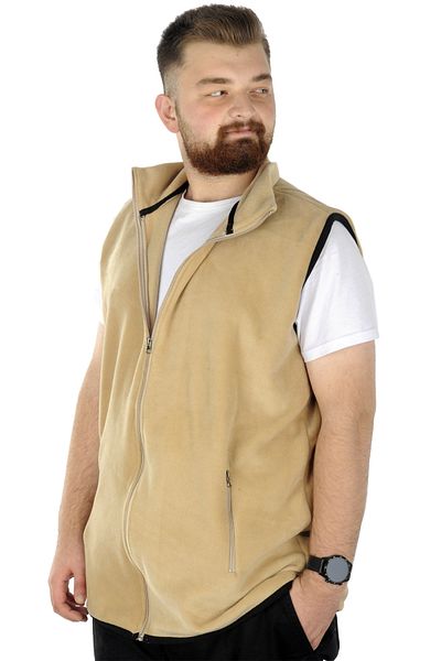 ModeXL Mode Xl Ανδρικό φλις γιλέκο με φερμουάρ 22549 μπεζ