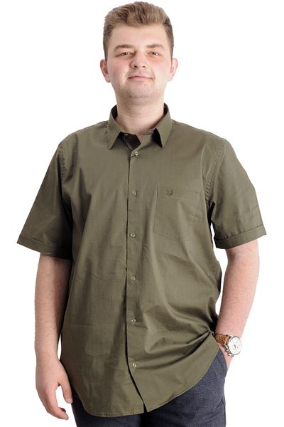 ModeXL Mode Xl Large Size Ανδρικό Κλασικό Πουκάμισο Lycra 20352 Χακί
