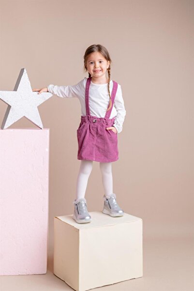 kids A more Bonthe Çift Fermuarlı Içi Peluş Kürklü Paraşüt Kumaş Kız Çocuk Bot Gümüş