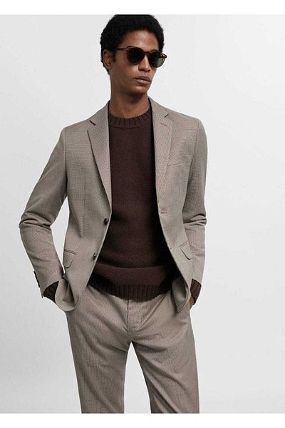 MANGO Man Stretch Fabric Super Slim Fit Blazer Jacket