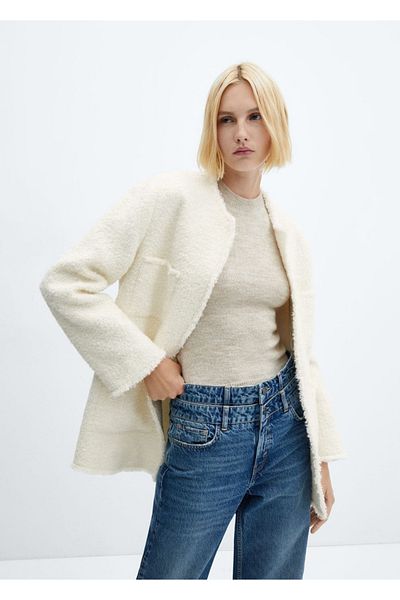 MANGO Woman Μπουφάν Tweed Pocket
