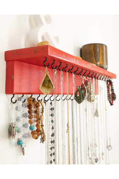 Efem Dekor 36 KANCA Düzenleyicileri, Duvara Monte Raf Takı Tutucu Kolye, Küpe...