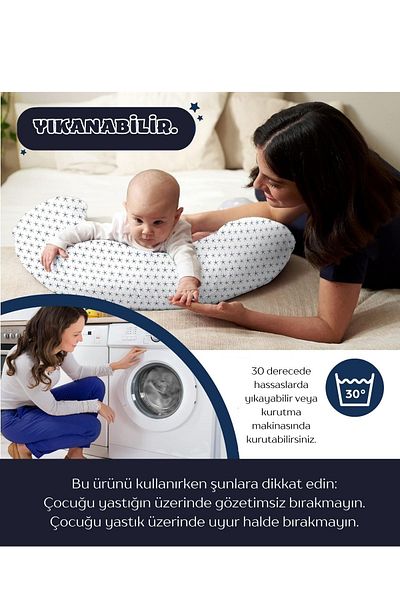 Elyaf Sepeti XL Baby Support Cushion - Μαξιλάρι θηλασμού και εγκύου, βαμβακερό ύφασμα, 200x70 cm