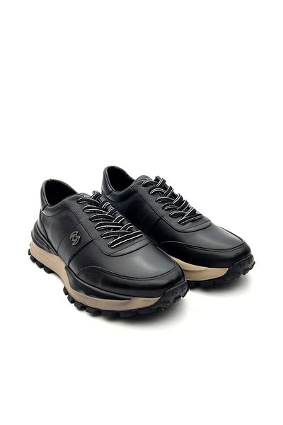 MARCOMEN 19466 Men's Genuine Leather Black Casual Shoes