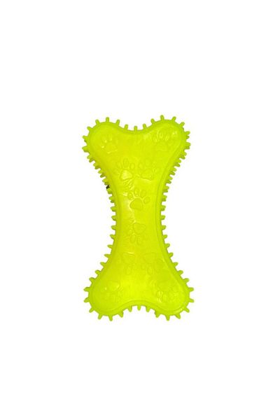 Glipet Plastic Poplar Bone Thorn Giant Dog Toy 18cm Yellow