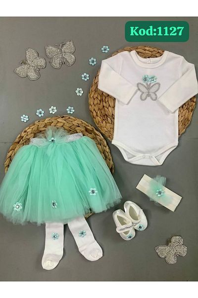 LEO KİDS Butterfly Baby Girl Birthday Party Outfit Tutu Skirt Dress Set