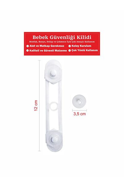 ALAY Ticaret 16 cm Baby Safety Cabinet and Drawer Lock - 15 Pieces