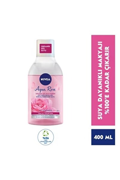 NIVEA Aqua Rose Micellar Gül Suyu İçeren Çift Fazlı Makyaj Temizleme Suyu 400 ml