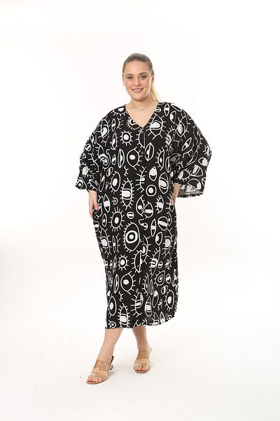 XL Modam ΓΥΝΑΙΚΕΙΟ ΜΕΓΑΛΟ ΜΕΓΕΘΟΣ V-NECK ΜΑΥΡΟ ΛΕΥΚΟ ΠΟΥΚΑΜΙΣΟ ΦΟΡΕΜΑ