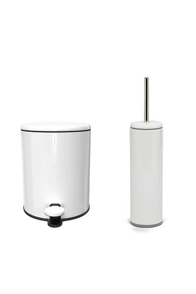 Prima Nova Primanova Cigo Trash Can White + Cigo Toilet Brush White