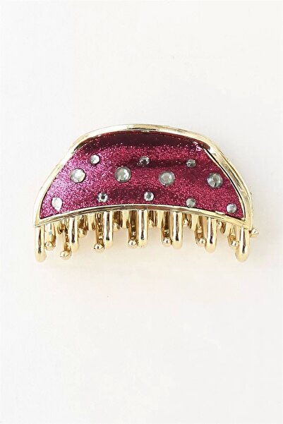 little Luv Σκούρο ροζ Χρώμα Ασημί πέτρα Λεπτομερής πόρπη μανταλάκι