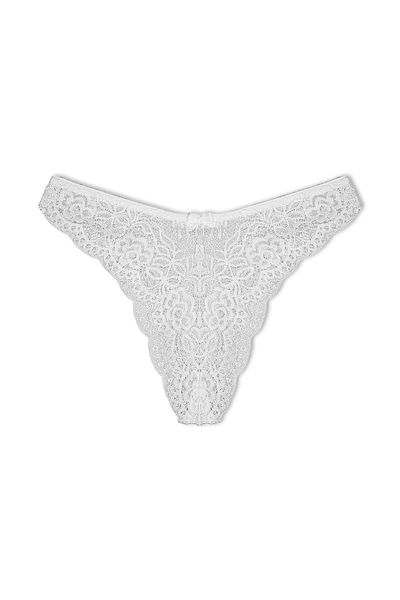 MİSTİRİK Tasali Model Full Lace Βραζιλιανό Μοντέλο Ευέλικτο Υφασμάτινο Αθλητικό Εσωρούχο Λευκό Χρώμα
