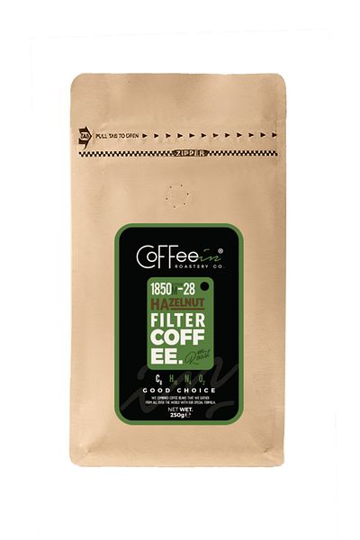 Coffeein 250 gr Hazelnut Flavored - Filter Coffee Protector, No Additives