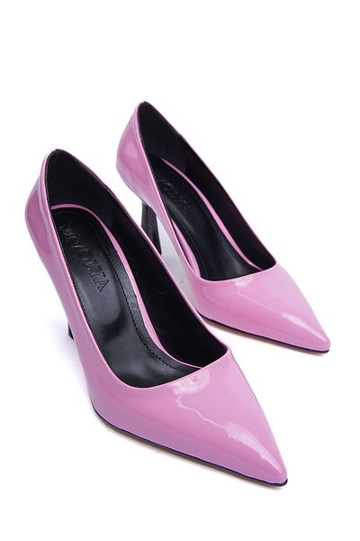 DURUNUN BUTİĞİ Pink Patent Leather (8cm) Heel Length Daily Use Stiletto