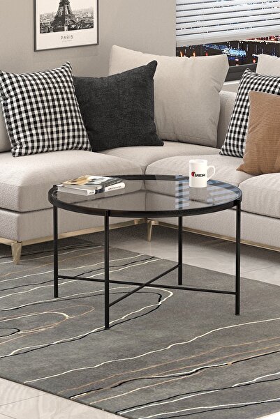 Tapacım MELİS Orta Sehpa , Yan Sehpa ŞEFFAF Cam