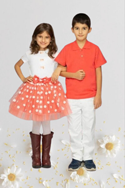 Nacar Kız Erkek Çocuk 23 Nisan Okul Gösteri Kıyafeti Pantolon Etek Tshirt Tak...