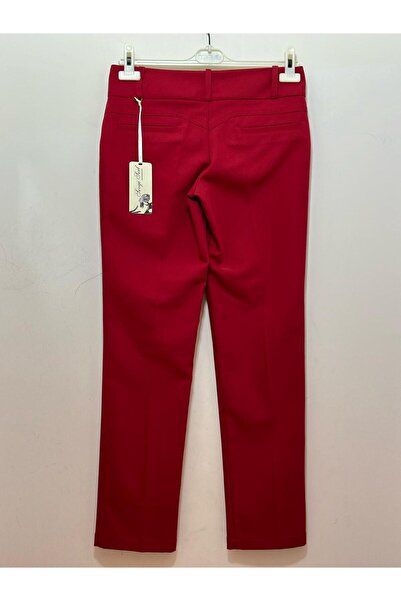AYHAN Double Button Ready Belt Carrot Leg Fabric Trousers
