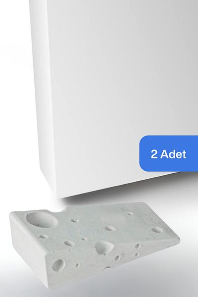 Evene White Decorative Door Stopper - 2 Pieces Model 6, Stopper Door Holder