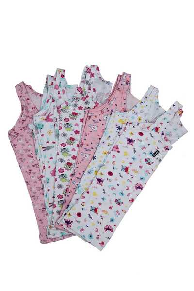 N&G FASHION Tricou pentru fete cu bretele late, cu model, pachet de 5