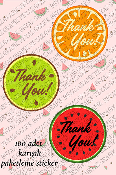 Beyaz Grafik 100 قطعة من ملصقات التعبئة والتغليف ذات طابع الفواكه - ملصق شكرً...