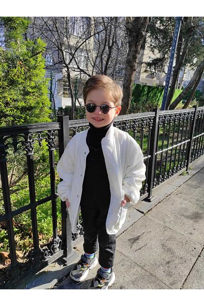 Eybabykids Children's White Puffer Pocket Quilted Coat