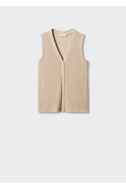 MANGO Woman Πλεκτή μπλούζα με κουμπιά