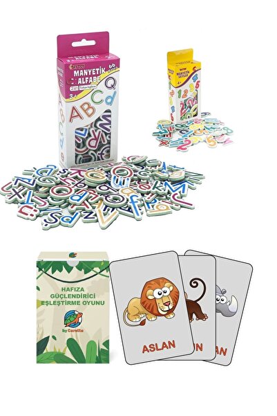 ByCaretta مجموعة بطاقات ألعاب الذاكرة بأرقام مغناطيسية وأحرف مغناطيسية، مجموع...