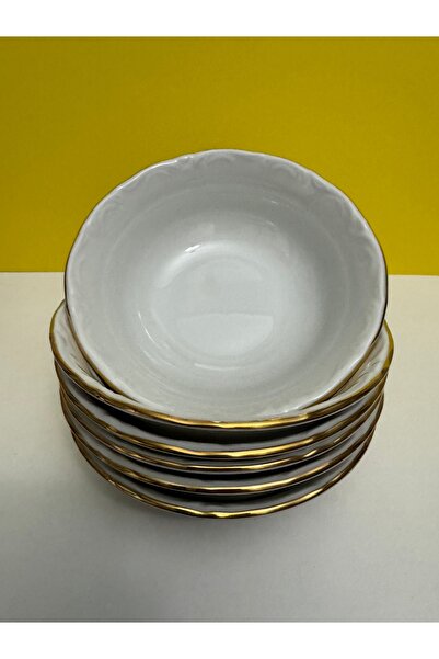 Porland Altın Yaldızlı Kenarları Desenli 13 Cm Çorba Kasesi 6 Lı