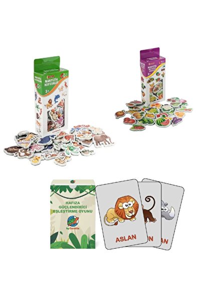 ByCaretta مجموعة بطاقات لعب ذاكرة الخضروات والفواكه المغناطيسية للحيوانات الم...