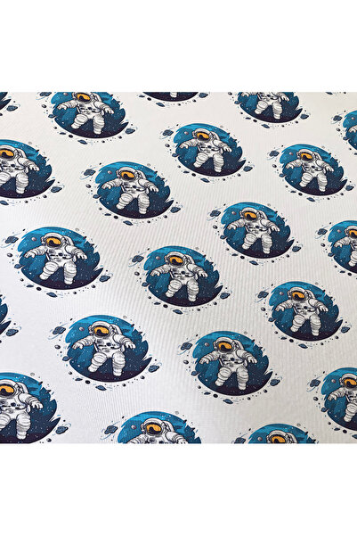 Evmila Double Sided Astronaut Patterned 2-Piece Set Without Sheets Printed Single Duvet Cover Set 160x220 Cm