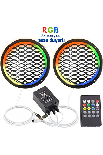 Poke Rgb Ledli Hoparlör Kapak 20cm Sese Duyarlı Animasyonlu 2adet Poke PK-5540