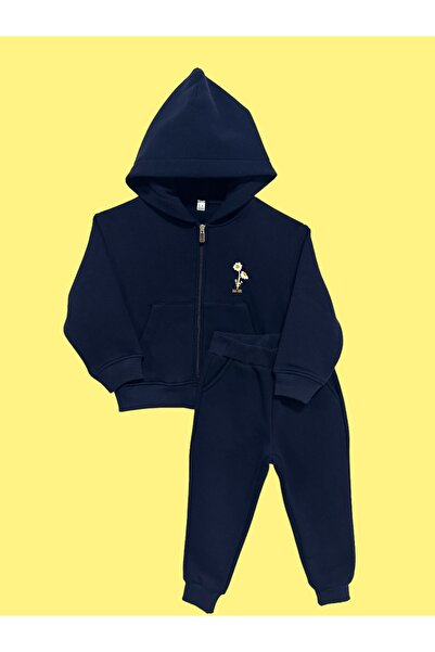 DGK COLLECTİON Set de 2 piese pentru fetiță, cu glugă și fermoar, cu detaliu ...