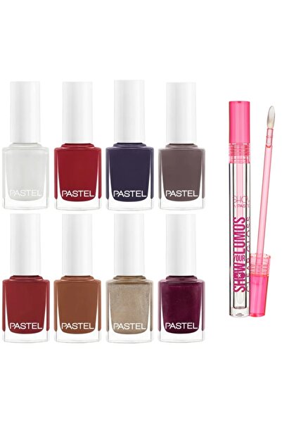 Pastel Oje Kış Seti 8 Li YENİ RENKLER + Show By Pastel Show Your Lumos Clear Gloss - Dudak Parlatıcısı