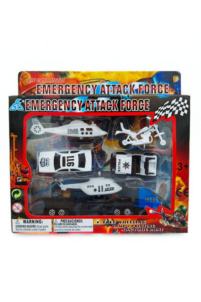 Cansu Kutuda Beyaz Helikopter Motor Araba Tır Polis Set