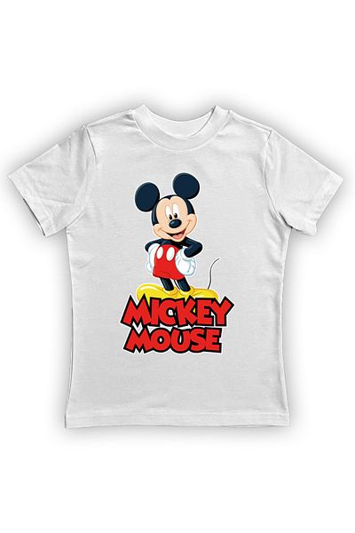 Mickey Mouse tricou copii vara din bumbac imprimat din stofa pieptanata
